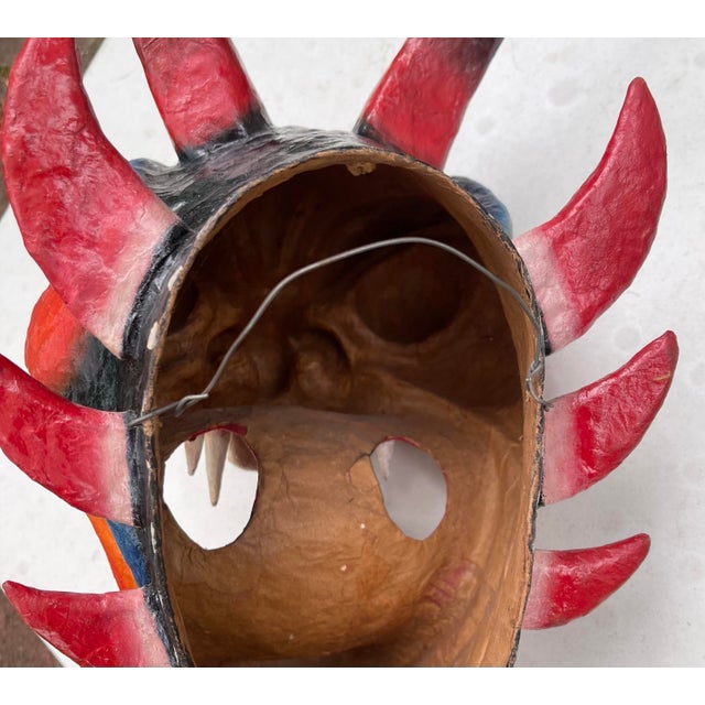 1970s Vintage 1970’s Mexican Papier-Mâché Diablo Mask For Sale - Image 5 of 9