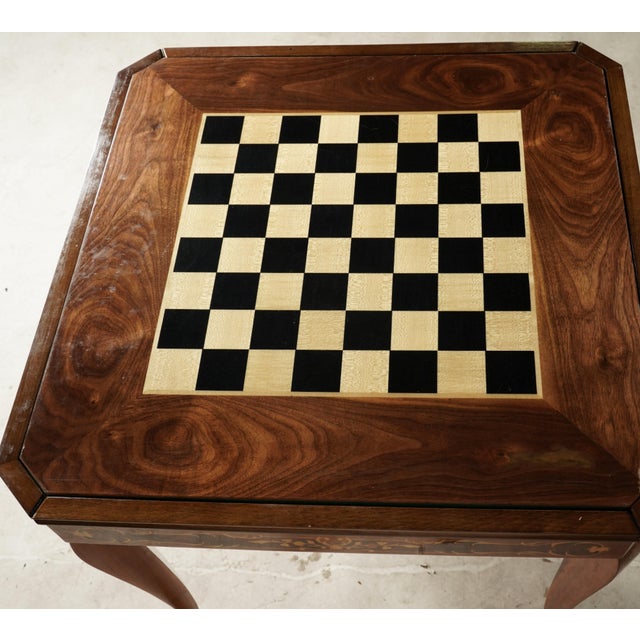 Late 20th Century Italian Marquetry Casino Table Chess Backgammon Roulette Cards For Sale - Image 4 of 15