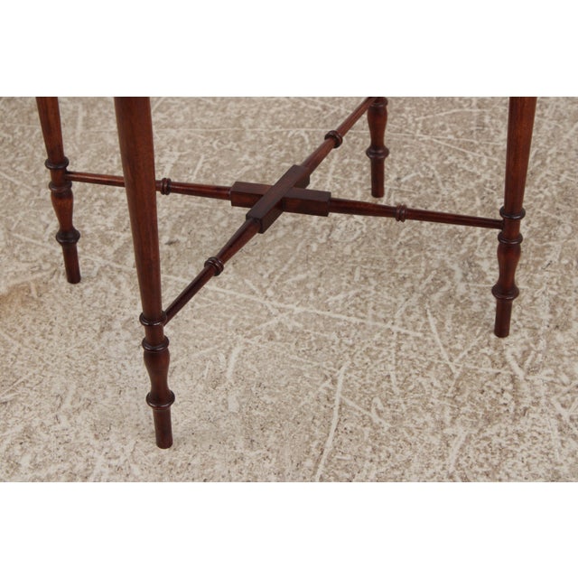 English Edwardian Inlaid Mahogany Oval Tray Table For Sale - Image 12 of 15