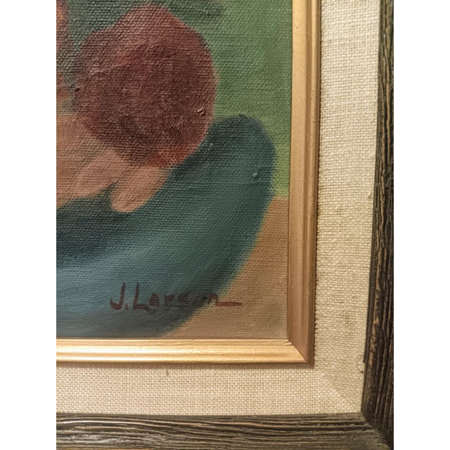 Mid 20th Century The Blind Florist, Original Oil on Canvas Painting by Noted Artist Jessie Larson, Framed For Sale In Las Vegas - Image 6 of 7
