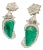 20 Ct Fine Emerald Cabochon & 4 Ct Rose Cut Diamond 18 Kt White Gold Earrings For Sale