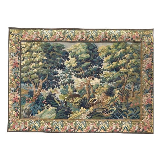 Mid-Century French Aubusson Style Jacquard Halluin Tapestry, 1960s For Sale