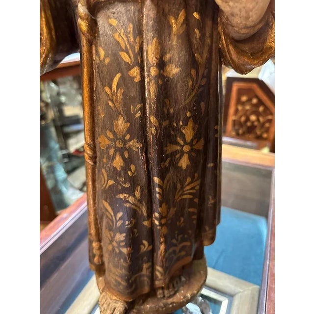 Spanish Artist, Saint Antony and Jesus, 17th Century, Wood For Sale - Image 8 of 10