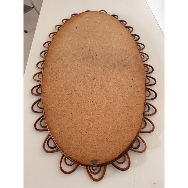 Large Vintage Italian Organic Wall Mirror in Rattan and Bamboo, 1960s For Sale - Image 14 of 15
