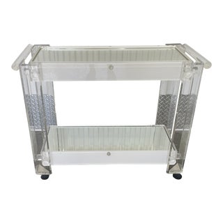 1970s Postmodern Lucite Bar Cart For Sale