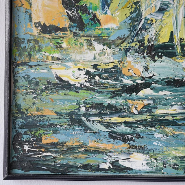 Leona Heluk (1932-2002) Mid-Century Abstract Expressionist Sailboat Oil Painting Original For Sale In New York - Image 6 of 16