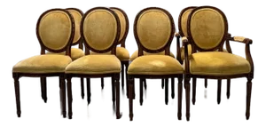 Louis XVth Style Upholstered Chairs - Set of 8
