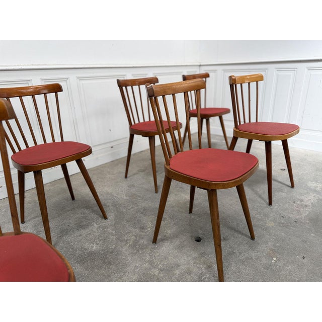 Chairs with Colorful Seats from Baumann, 1960s, Set of 8 For Sale - Image 6 of 9