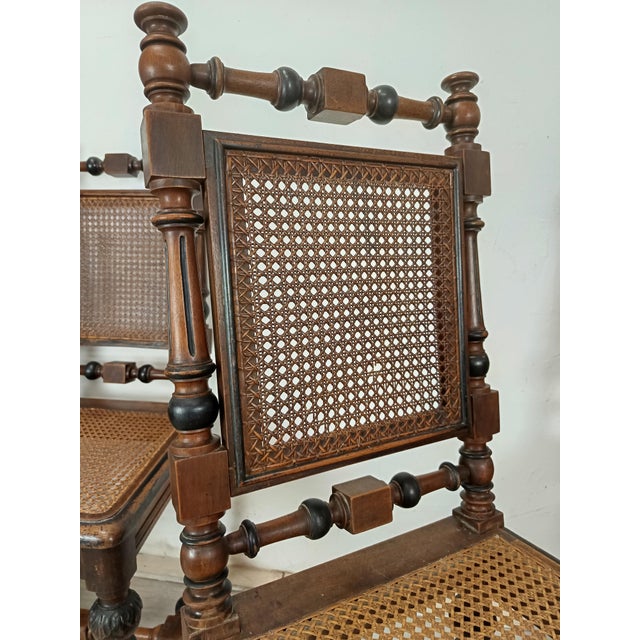 Antique Cane Chairs in Walnut, Set of 9 For Sale - Image 12 of 18