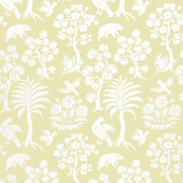 Contemporary Sample - Schumacher Palm Damask Wallpaper in Willow For Sale - Image 3 of 3