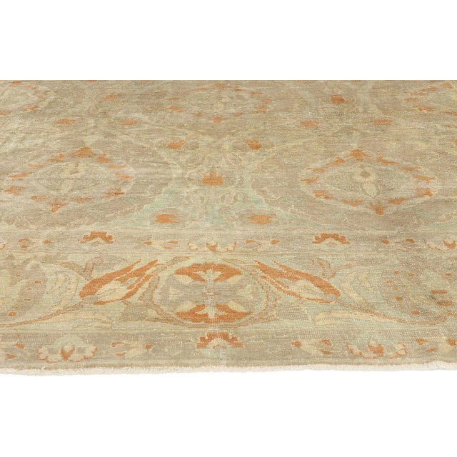 William Morris Vintage Modern Turkish Oushak Rug - 09'11 X 13'02 For Sale - Image 4 of 10