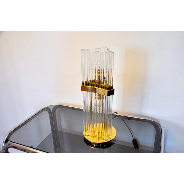 Glass Table Lamp by Gaetano Sciolari for Lightolier, 1970s For Sale - Image 7 of 8