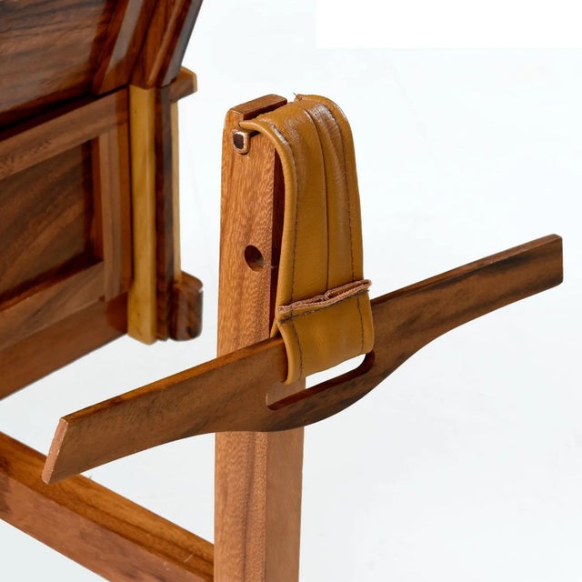 Brown Hand Crafted Folk Art Costa Rican Oxcart Wagon Bar Cart With Intricate Marquetry For Sale - Image 8 of 14