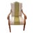 Reupholstered Attributed Baker Furniture Milling Road Accent Chair With Embossed Leather Back For Sale