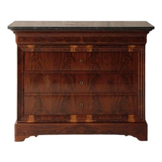 1850s French Louis Philippe Period Marble Top Commode For Sale