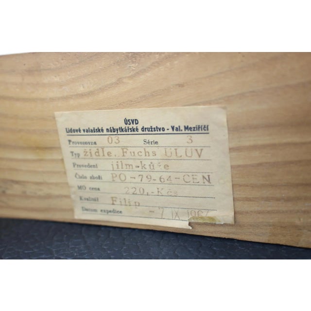 Black Set of Dining Chairs by Alan Fuchs for ULUV, 1964 For Sale - Image 8 of 9