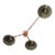 Trio Polished Copper Smoky Glass Flush Mount by Fabio Ltd For Sale