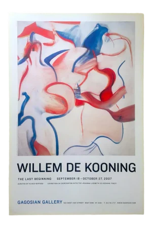 Willem De Kooning " the Last Beginning " Lithograph Print Abstract Expressionist Exhibition Poster