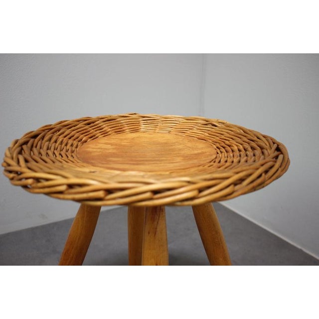 Rattan Stool by Jan Kalous for Úluv, Czechoslovakia, 1960s For Sale - Image 3 of 8