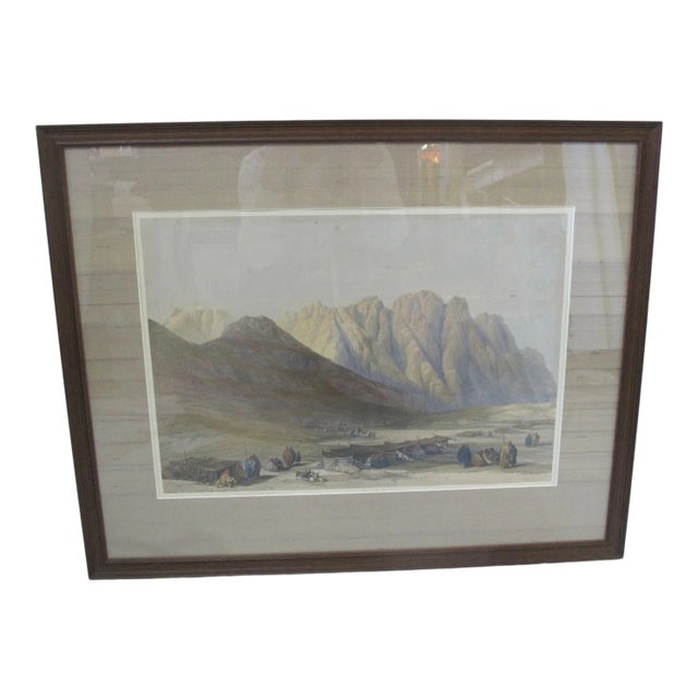 David Roberts r.a. Colored Lithograph Encampment of the Aulad Sa'id Mount Sanai For Sale