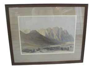 David Roberts r.a. Colored Lithograph Encampment of the Aulad Sa'id Mount Sanai
