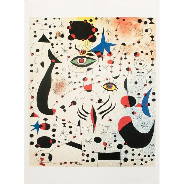 Beige 1993 After Joan Miro "In Love With a Woman", First German Edition Poster For Sale - Image 8 of 8