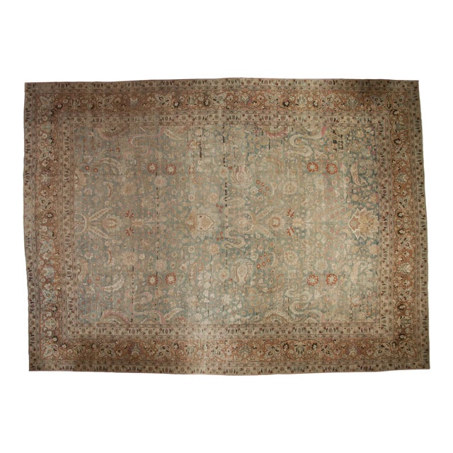 Vintage Distressed Meshed Carpet - 11'7" X 15'11" For Sale