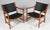 Model CH52 Lounge Chairs in Oak and Black Leather attributed to Hans J Wegner for Carl Hansen & Søn, 1970s, Set of 2 For Sale - Image 3 of 8