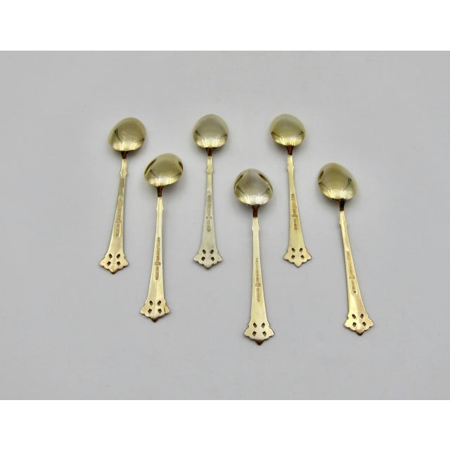 Metal Sterling Silver Gilt and Enamel Spoon Set From Theodor Olsens of Norway For Sale - Image 7 of 10