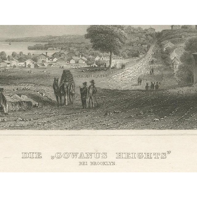 Joseph Meyer and Hermann Meyer, View of Gowanus Heights Brooklyn New York, 1850, Engraving For Sale - Image 5 of 9