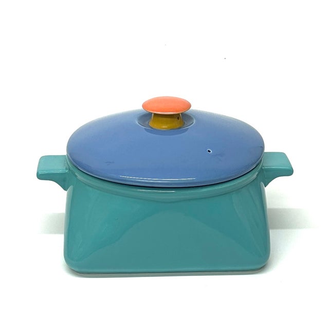Mid 20th Century Color Blocked Square Casserole Dish With Lid by Lindt-Stymeist For Sale - Image 5 of 12