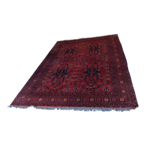 Large Hand Knotted Wool Afghan Rug