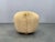 Czech Art Deco Round Ottoman with Faux Rabbit Upholstery, 1940s For Sale - Image 3 of 8