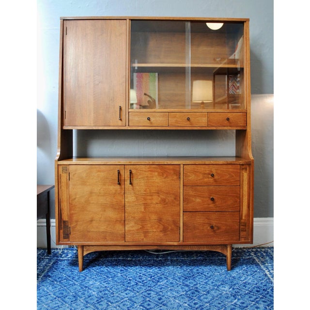 Mid Century Modern Walnut Hutch/China by Kroehler Chairish