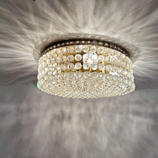Flush Mount with Swarovski Crystals, 1970s For Sale - Image 18 of 18