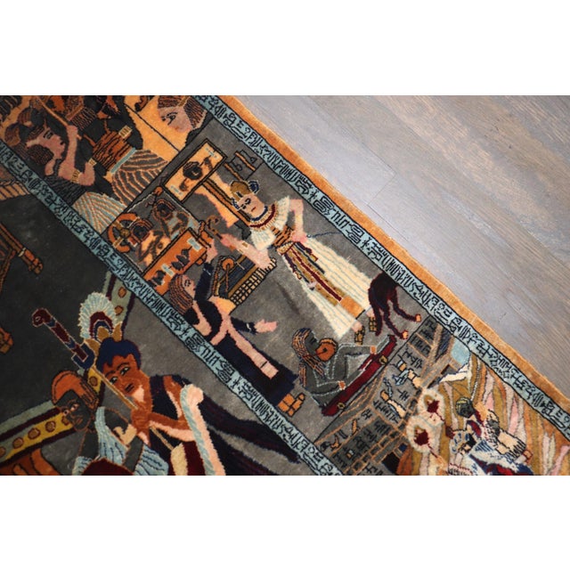 Early 20th Century Vintage Persian Pictorial Narrative Rug no. 10956 For Sale - Image 5 of 12