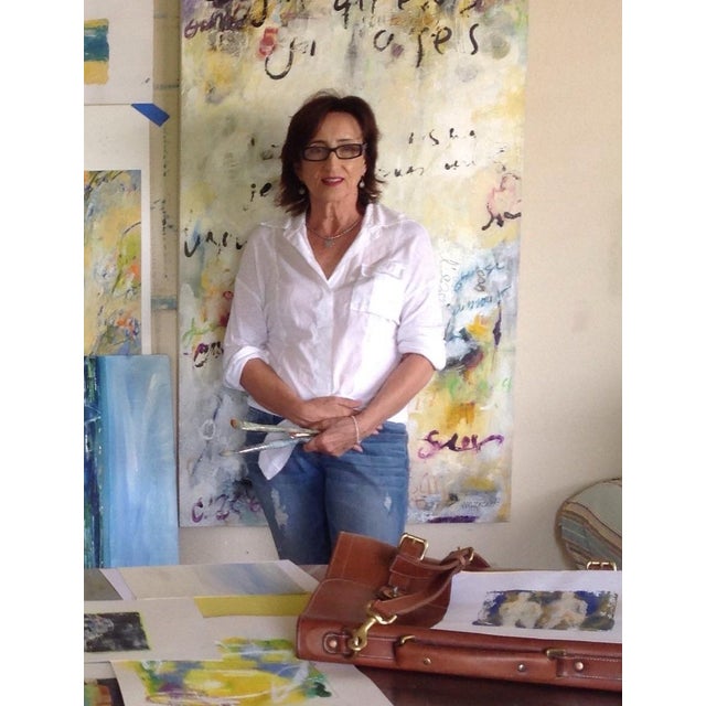 Modern Large Floral Pink Abstract 'Jardin Passionné' Original Painting. For Sale In Washington DC - Image 6 of 6