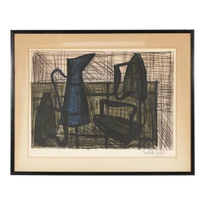 Bernard Buffet (French, 1928-1999) "Still Life With Iron" Signed Lithograph