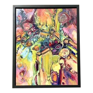 Vintage Original Abstract Oil Painting on Canvas