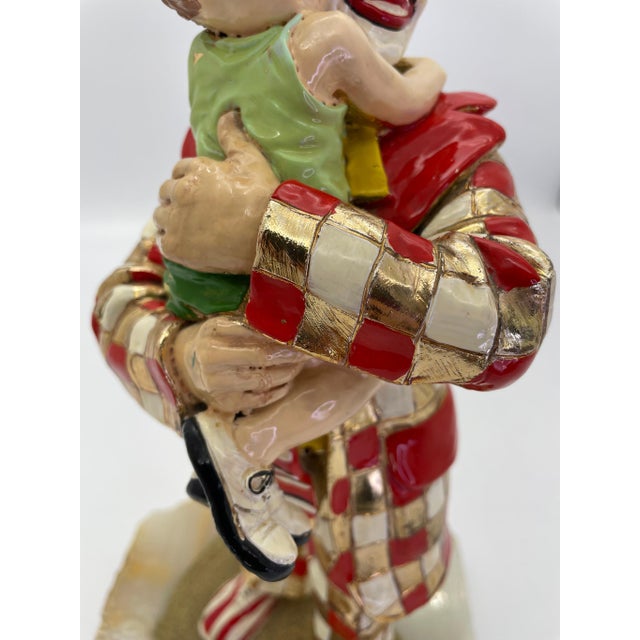 Ron Lee Child & Clown Sculpture on Onyx Base With 24k Gold Accents, Signed 1985 For Sale - Image 9 of 13