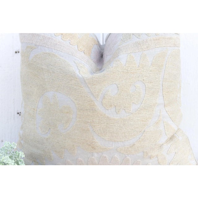 Nomadic Large Vintage Suzani Pillow For Sale - Image 4 of 9