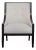 Bloomingdale’s Upholstered Lounge Chair With Dark Wood Frame For Sale