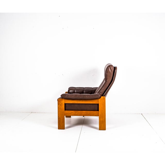 Metal Vintage Teak & Leather Atlanta Armchair by Sven Ellekaer for Skippers Mobler A/S Design, 1980s For Sale - Image 7 of 18