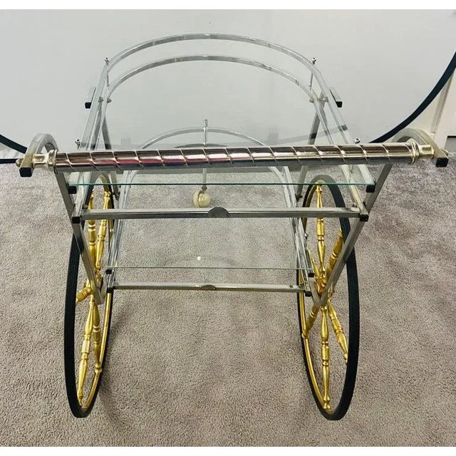 Mid-Century Modern Mid-Century Modern Two-Tier Bar or Tea Serving Cart For Sale - Image 3 of 13