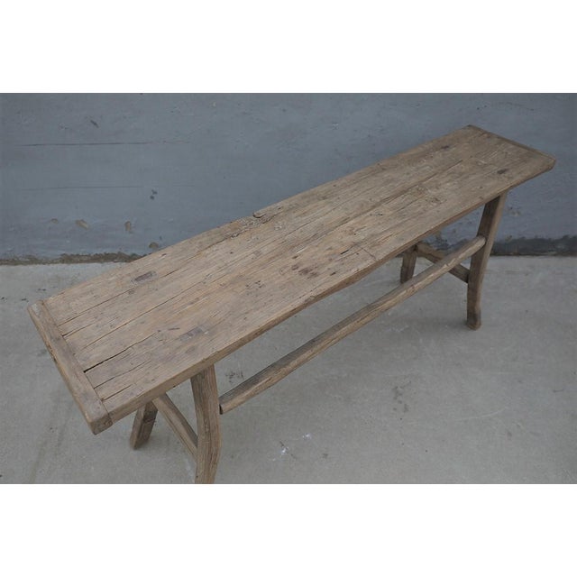 Farmhouse Vintage Rustic Pine Console Table For Sale - Image 3 of 4