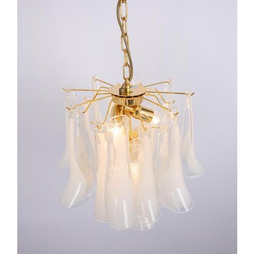 Large Murano Glass Petals Chandelier, Italy, 1980s For Sale - Image 10 of 18