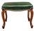 A fine French ottoman or stool featuring a beautiful upholstered seat of emerald green leather, with brass nail-head trim...