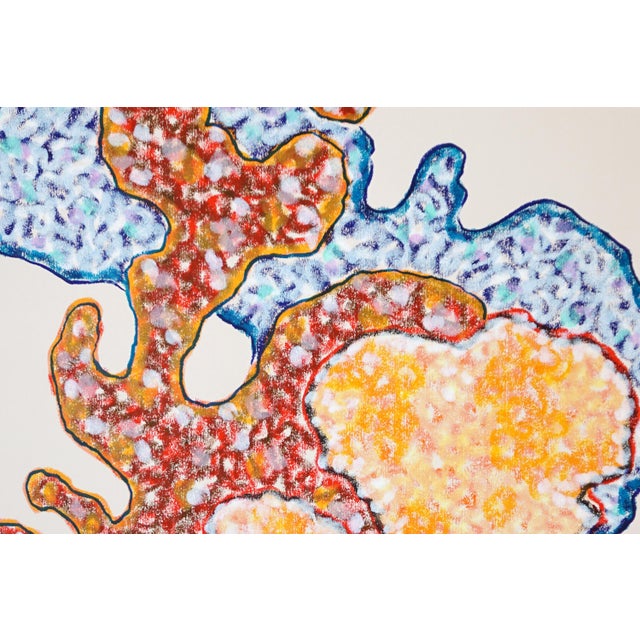 2026, Illustration Style Painting, Modern Marine Triptych of Three Corals Together, Gouache Crayon on Watercolor Paper by Romina Milano For Sale - Image 9 of 11