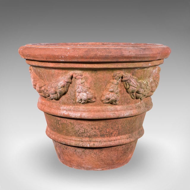 English Pair of Vintage Patio Jardiniere, English, Terracotta, Veranda Planter Pot, 1960 For Sale - Image 3 of 12
