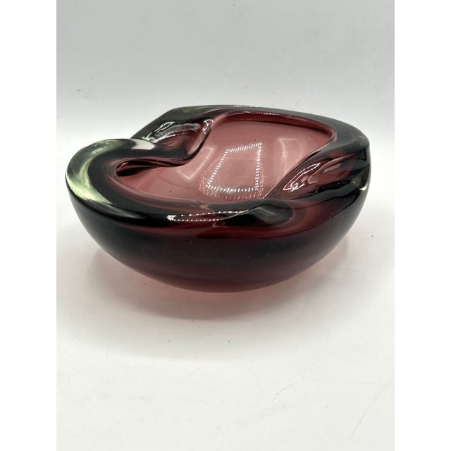 Glass MCM Murano Sommerso Glass Geode Catchall For Sale - Image 7 of 14